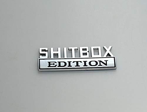 זוג Shitbox Edition סמל תלת מימד פנדר מד מדבקות מכונית החלפת מכונית החלפת F150 F250 F350 שברולט סילברדו