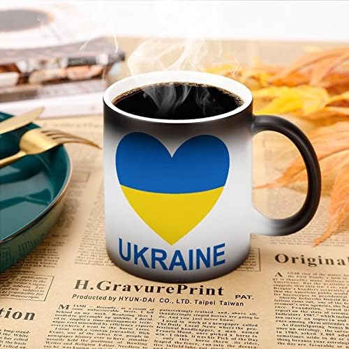 אהבה ספל קפה קרמיקה באוקראינה כוס שינוי צבע רגיש לחום עם ידית