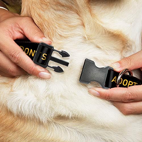 צווארון כלבים אבזם לוגו קליפ פלסטיק לאמץ לא קנה צהוב שחור 15 עד 26 אינץ