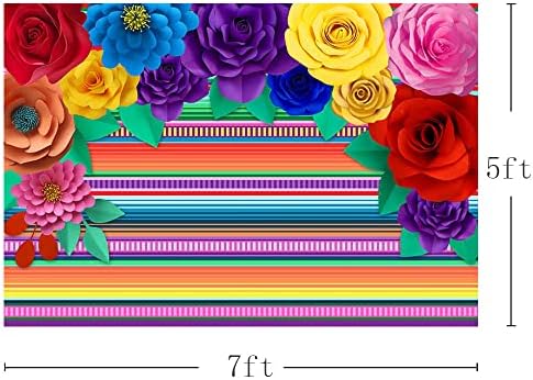Mehofond 7x5ft נושא מקסיקני נייר מפוס פרחים רקע רקע פיאסטה סינקו דה מאיו שולחן מסיבה באנר דקור אבזרי צילום