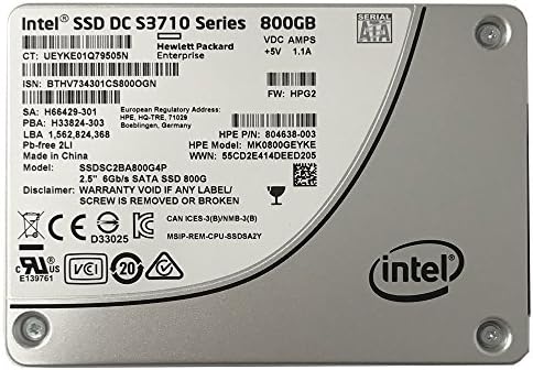 HP 804638-003 Intel DC S3710 סדרה 800GB 2.5 אינץ