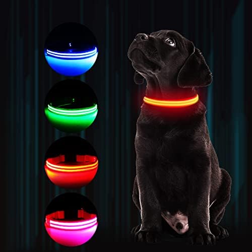 צווארון כלב ילדה - צווארון כלב LED צווארון מואר צווארון מואר באפל, USB נטען צווארון להדורה לכלבים בינוניים