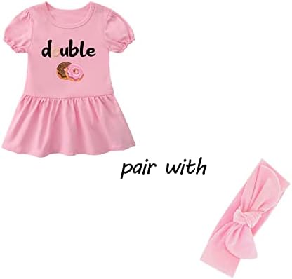 Ysculbutol תאומים לתינוק בגד גוף צרות כפולות סופגניות מתוקות תלבושות ילדה שמלות אחות רומפר