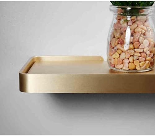 DVTEL פליז מוצק אמבטיה קיר זהב קיר רכוב מונוגרמה מחיצה מדף דקורטיבי מראה מדף קדמי מתאים לחדר אמבטיה