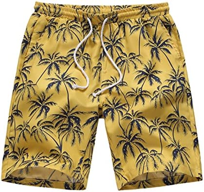 מכנסי חוף לגברים של GDJGTA מכנסיים קצרים בהוואי פרחוני ספורט מכנסיים קצרים בקיץ מכנסי כושר מכנסיים קצרים