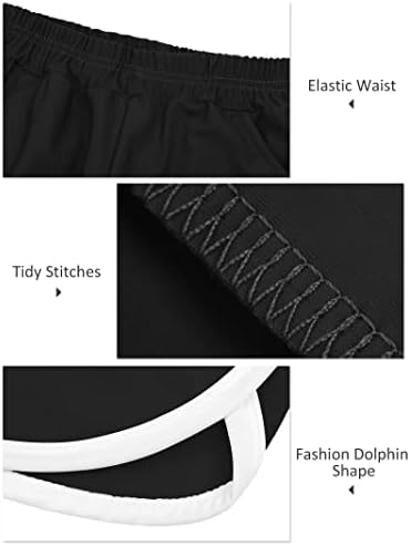 POROKA 3 חבילות בנות המריצות מכנסיים קצרים אתלטי דולפין מכנסי כושר קצרים עם כיסים מהיר יבש בכושר מכנסיים קצרים