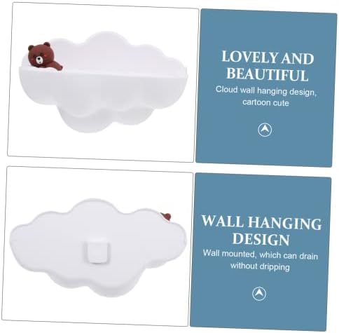 DOITOOL 3PCS ענן קיר ענן מארגן אמבטיה לאמבטיה לאמבטיה 2 מגש מגש מגש ללא קידוח מחזיק סבון מחזיק סבון מחזיק ספוג