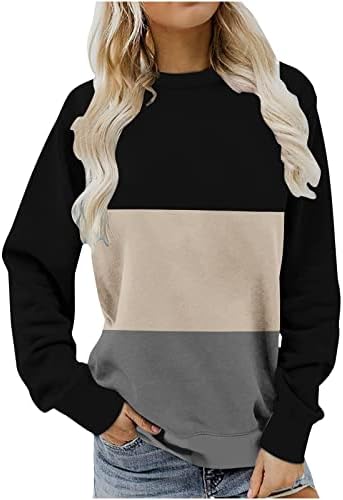 סווטשירט סווטשירט רופף של נשים רופפות 2023 סתיו אופנה צבע חילול שרוול ארוך שרוול ארוך סוודר חולצות טרנדיות