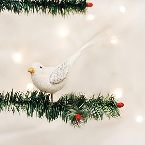 חג המולד של העולם הישן 18112 קישוטים: אוסף צופים בציפורים זכוכית זכוכית קישוטים לעץ חג המולד, ציפור שלג נוצצת,
