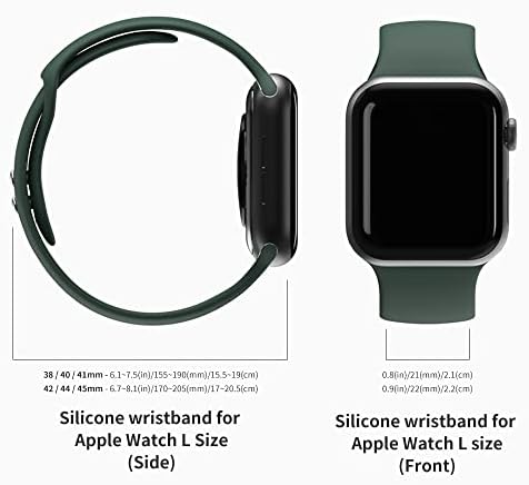 להקות סיליקון של Sinjimoru עבור Apple Watch, רצועות פס סיליקון מתכווננות לסדרת Apple Watch Ultra/8/SE2/7/6/SE/5/4.