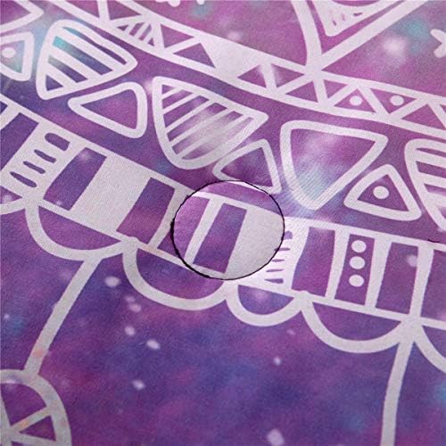 Ntbed Galaxy Dream Catcher שמיכה סט קווין סגול, 3 חלקים בשמיכת מנדלה בוהמית, פסיכדלי חלום קטר כוכבי שמיים סט