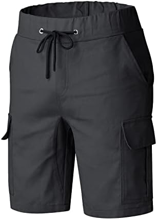 מכנסיים קצרים לגברים של ymosrh אופנה גמישות בצבע אחיד מזדמן גמישות כיס מכנסיים מכנסיים קצרים מזדמנים