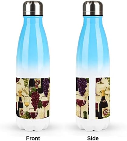 בקבוק יין וענבים 17oz בקבוק מים ספורט נירוסטה ואקום מבודד צורת קולה בקבוק ספורט לשימוש חוזר