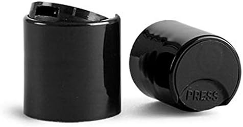 שמן אתרי פרימיום 2 אונקיה בקבוקי עגול קוסמו, פלסטיק לחיות מחמד ריק ללא מילוי BPA, עם כובעי דיסק שחור על כובעי