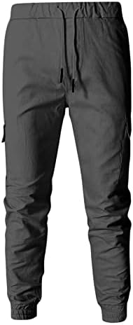 מכנסי מטען של Jorasa Mens Plus Plus גודל מכנסי טרנינג רזה משוררת מכנסי עבודות מותניים אלסטיים מכנסי