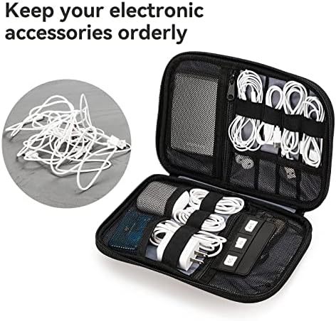 מארגן אלקטרוני של אלמדה שקית מארגן כבלים קומפקטי אטום למים לאחסון כבלים, כוננים קשיחים, חוט, מטען, USB, כרטיס