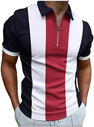 חולצות פולו רוכסן של XXBR לגברים חולצות גולף שרוול קצר של שרוול קצר