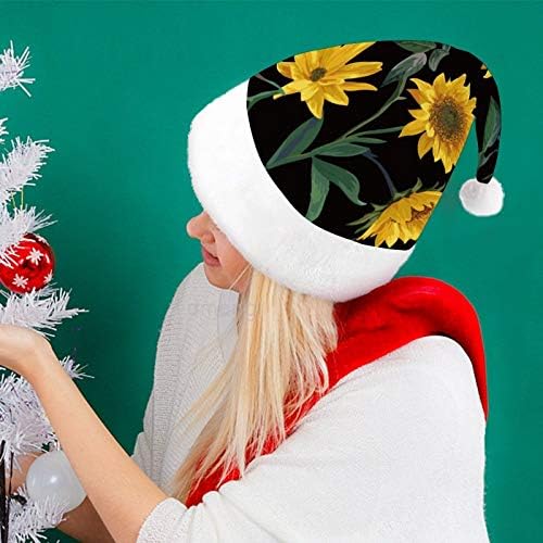 חג המולד סנטה כובע, חמניות חג המולד חג כובע למבוגרים, יוניסקס נוחות חג המולד כובעי לשנה חדשה
