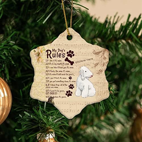 זיכרון תליון חג המולד קישוטי בדלינגטון טרייר שלי כלב של כללי כלב מחמד מצחיק עבור כלב אוהבי מזכרת חג המולד מזכרת