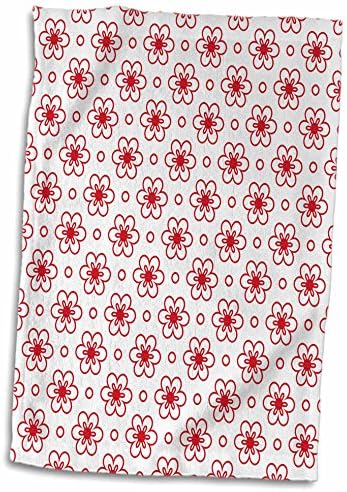 3 דרוז אן מארי באו - דפוסים - פרחים אדומים חמודים ועיגולים דפוס - מגבות