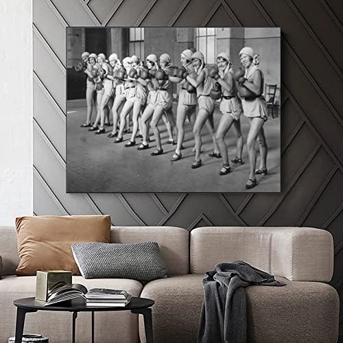 פוסטר שחור ולבן וינטג '1929 להקת ריקודים בריטית לוקחת אגרוף כיתת אגרוף פוסטר בד ציור בד והדפסים תמונות