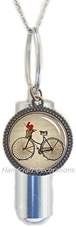 CraftCoporations אופניים אופניים Urn Urncle Cermation שרשרת שרשרת תכשיטים, מתנות לרוכבי אופניים, מתנת יום הולדת