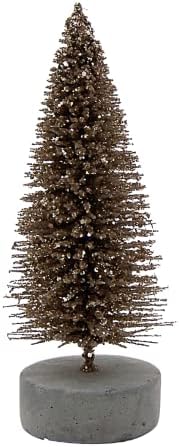 עצי חג מולד מתכת קטנים, סט של 4, צבעים שונים, עיצוב חג בודד, 4.25 אינץ '