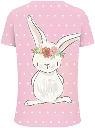בנות חמוד חיות ארנב קוספליי חולצה שרוול קצר כותנה Crewneck נגד צוואר פרחים גרפי גרפי עליון לנשים W5