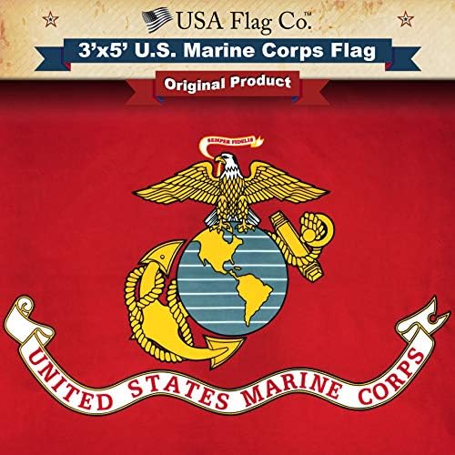 דגל חיל הנחתים על ידי ארהב דגל ושות 'הוא אמריקאי תוצרת: דגל USMC הטוב ביותר 3x5 חיצוני, שנעשה
