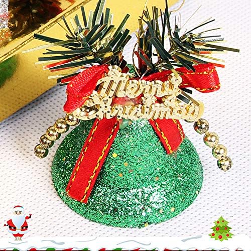 קישוט פעמון חג המולד מעורב בן 6 צבעים, קישוט מסיבות חג, עץ חג מולד שמח תלוי פעמון חג המולד ביתי