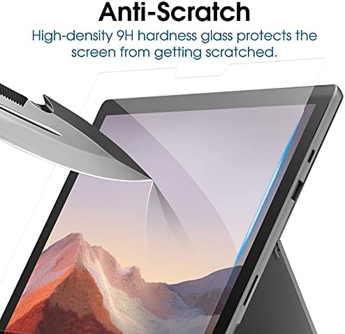 מגן מסך זכוכית AMFILM 2 לחבילה עבור Microsoft Surface Pro 7, 6, 5, 4 זכוכית מחוסמת