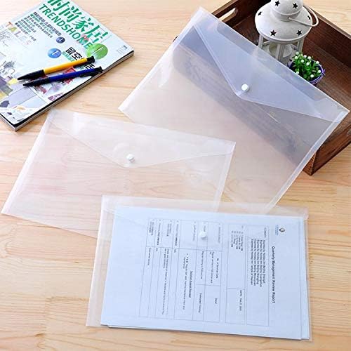 אקרוקס7 48 יחידות ברור פלסטיק מעטפות, פולי מעטפת עם הצמד סגירה עמיד למים קובץ תיקיית עבור בית ספר