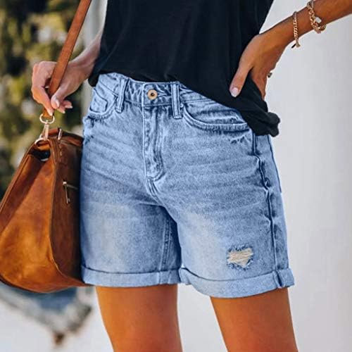 ג'ינס לרגליים קצרות ירכיים גדולות אופנה מזדמנת אופנה סקסית לנשים כיס ג'ינס חור ג'ינס נשי מכנסיים תחתונים מכנסיים
