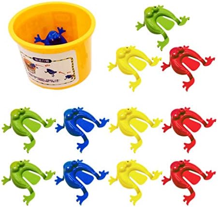 12 חלקים צעצועים קופצים צפרדע אצבע אצבע לוחצת צפרדעים מצחיקות צעצועים לילדים צפרדעי חידוש עם דלי