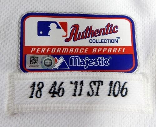2011 דטרויט טייגרס ריקרדו סיריאקו 18 משחק הונפק ג'רזי לבן ספארקי 75 תיקון - משחק משומש גופיות MLB