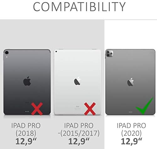 מקרה KWMobile TPU סיליקון תואם ל- Apple iPad Pro 12,9 - מקרה כיסוי מגן גמיש רך - ביקולור ורוד כהה/כחול/שקוף