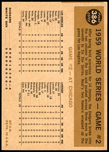 1960 Topps 386 1959 סדרת העולם - משחק מס '2 - חגורות ניל הומרוס השני צ'רלי ניל לוס אנג'לס/שיקגו