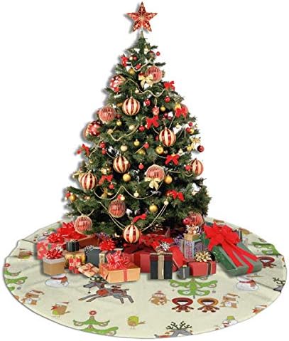 נוף לחג המולד של LVESHOP חצאית עץ חג המולד עגול יוקרה עגול מקורה מחצלת חוץ כפרי קישוטי חג עץ חג המולד ≠