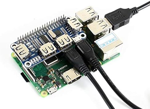 WAVESHARE 4 PORT HUSB HUB HAT עבור Raspberry Pi אפס/אפס W/B+/2B/3B/3B+ תואם ל- USB2.0/1.1 USB על USB ל-