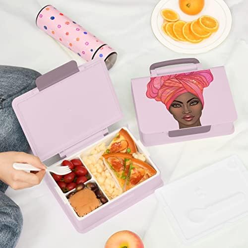 Alaza אפריקני אמריקאי אפרו w/Scarf Bento Boxo Box