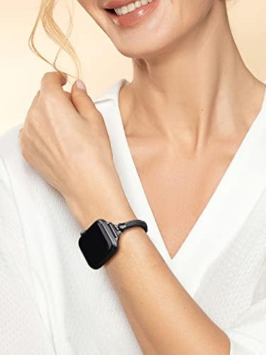 להקת PlusRoc תואמת לפס Apple Watch 38 ממ 40 ממ 41 ממ 42 ממ 44 ממ 45 ממ לנשים, צמיד מתכת לבוש לסדרת IWatch
