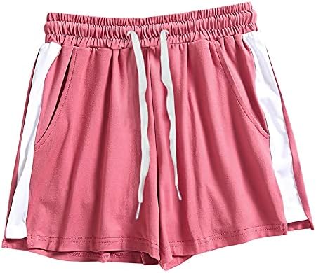 מכנסיים קצרים לנשים בקיץ מזדמן נוח טרקלין סולידי חוף מכנסיים קצרים רופפים מתאימים למותניים גבוהות