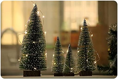 עץ חג המולד של yyqq מיני ， עץ מחט ארז מעץ שולחן העבודה ， קישוט תצוגת חלונות