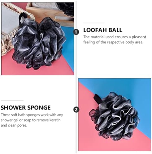 Alremo Xinghuang - Bath Sponge Loofah Pouf Ball: מקלחת פחם רשת נפיחות אמבטיה Scrunchies Body Wash Puff Puff