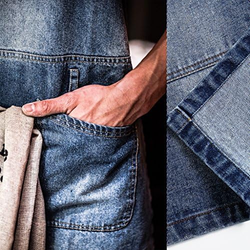 ז'אנרור קאובוי אירופאי סינר עבודות ג'ינס כבד עם כיסי כלים