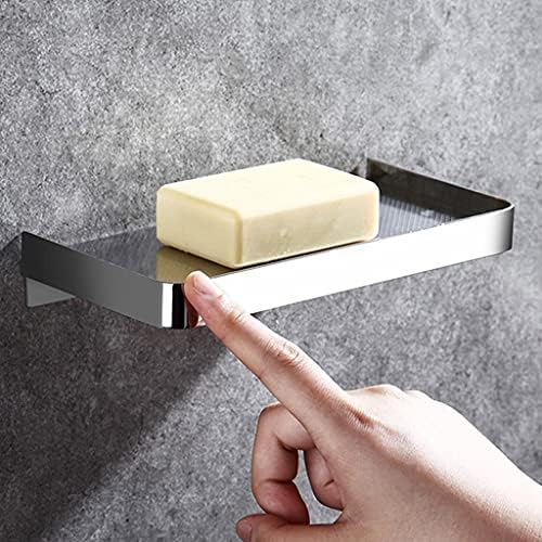 BKDFD נירוסטה נירוסטה טלפון מחזיק מגבות לחדר אמבטיה מחזיק קיר סבון רכוב מדף אחסון רב-פונקציונלי