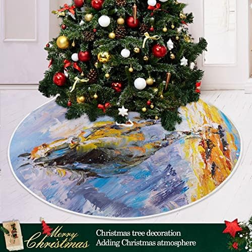 Oarencol Animal Hores צבעוני צביעה חצאית עץ חג המולד 36 אינץ 'מפלגת חג מפלגת עץ עץ קישוטי מחצלת