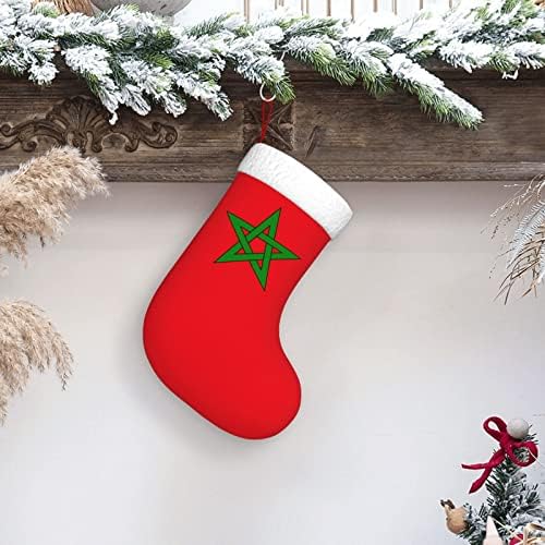 דגל מרוקאי Cutedwarf גרב חג המולד גרב חג המולד קלאסי קלאסי 18 אינץ 'אח תלייה גרב