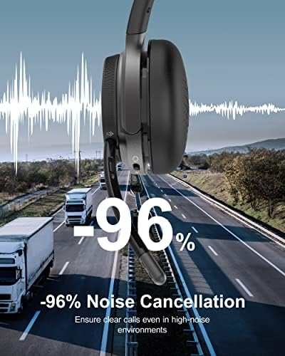 אוזניות Bluetooth Trucker Trucker, אוזניות אלחוטיות עם ביטול רעש של ENC ומיקרופון כפתור אילם, V5.0 אוזניות