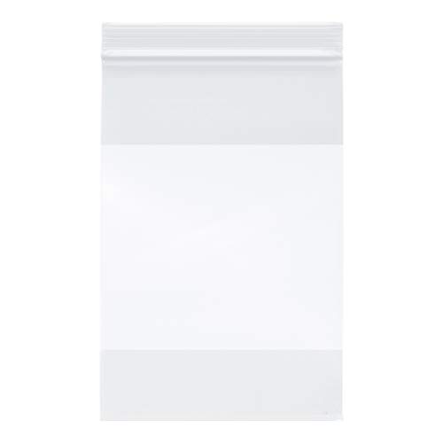 שקיות רוכסן מפלסטיק כבד של פלימור, עם בלוק לבן, 4 מיל, 6 x 9